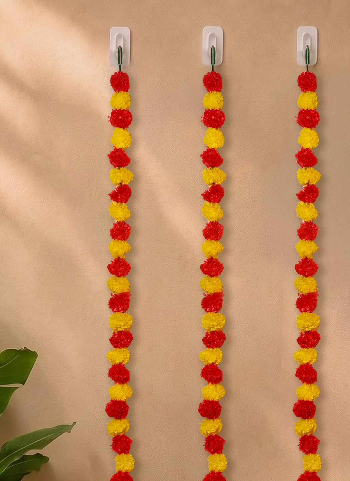 Latkan Pompom Marigold Orange Set Of 5 4.5 Feet