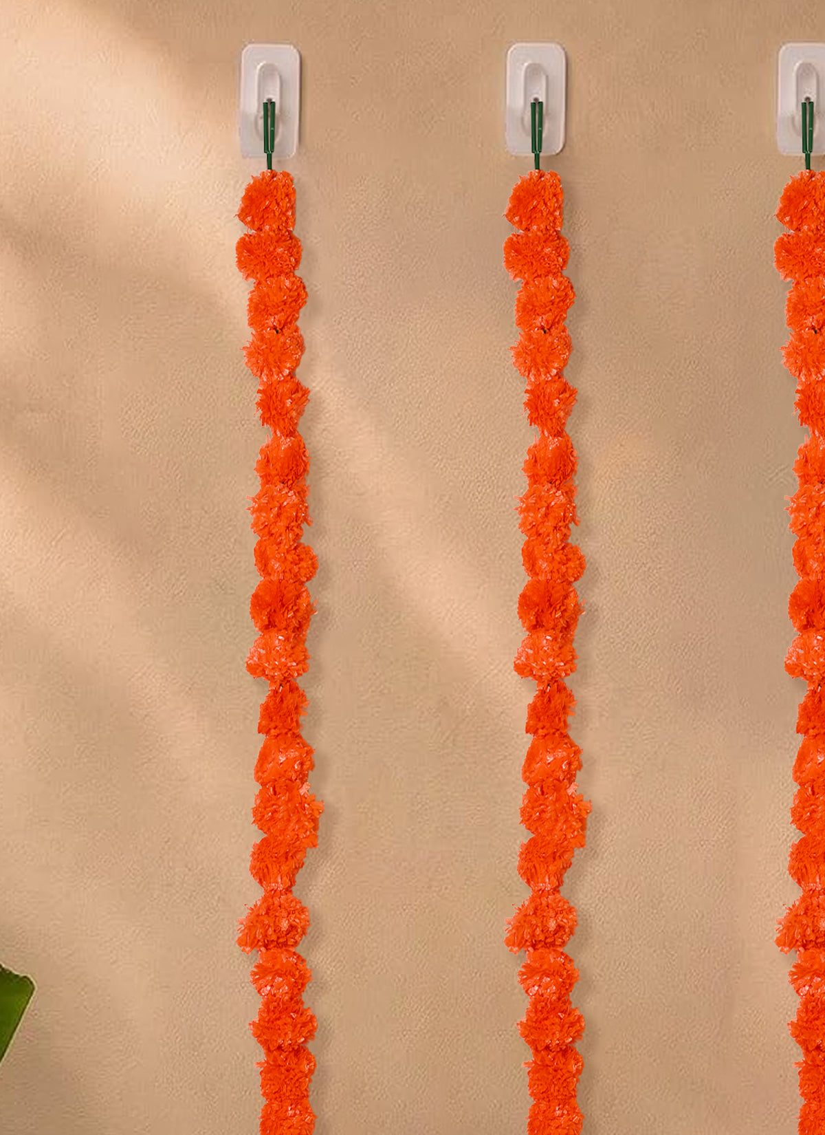 Latkan Pompom Marigold Orange Set Of 5 4.5 Feet