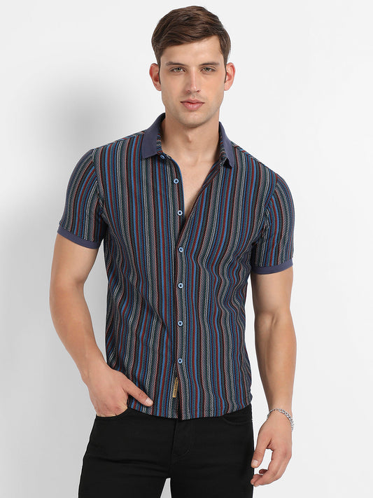 Contrast Knitted Shirt