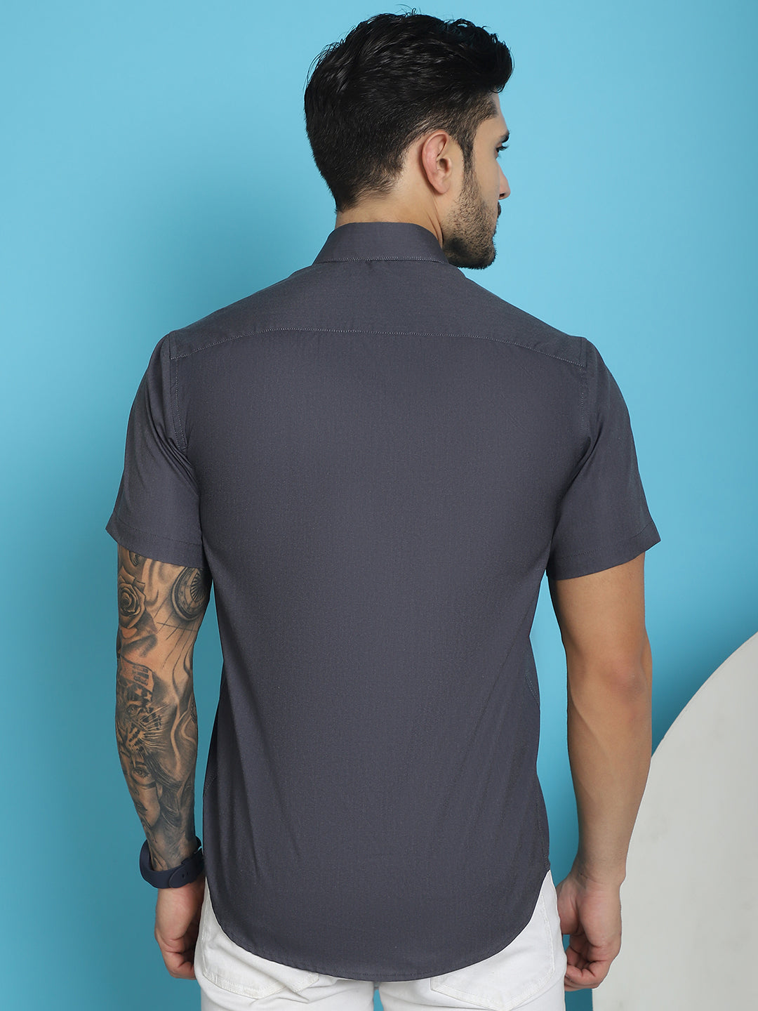 Printed Half Sleeve Lycra Shirt For Men