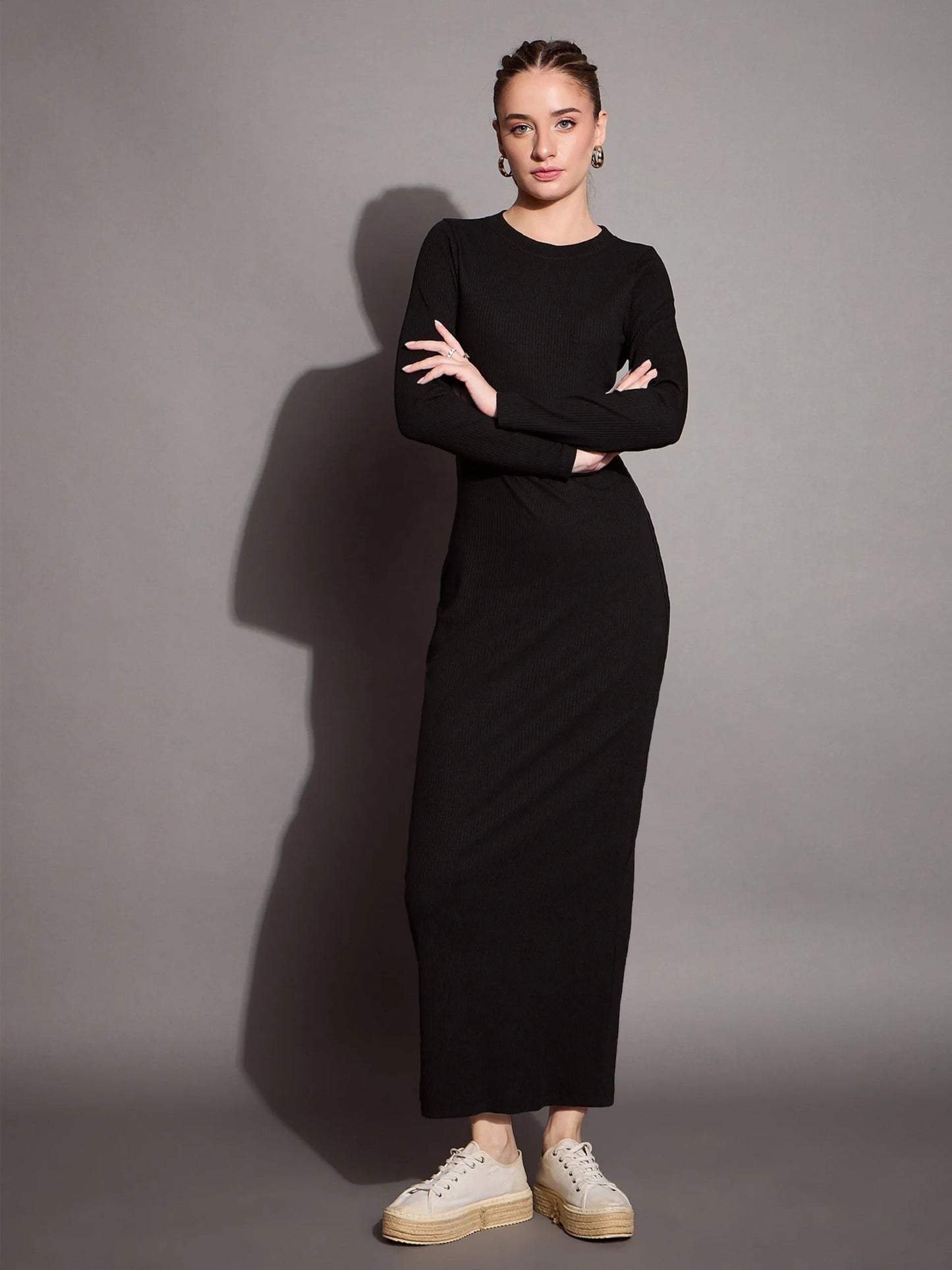 Women Ribbed Bodycon Maxi Dress