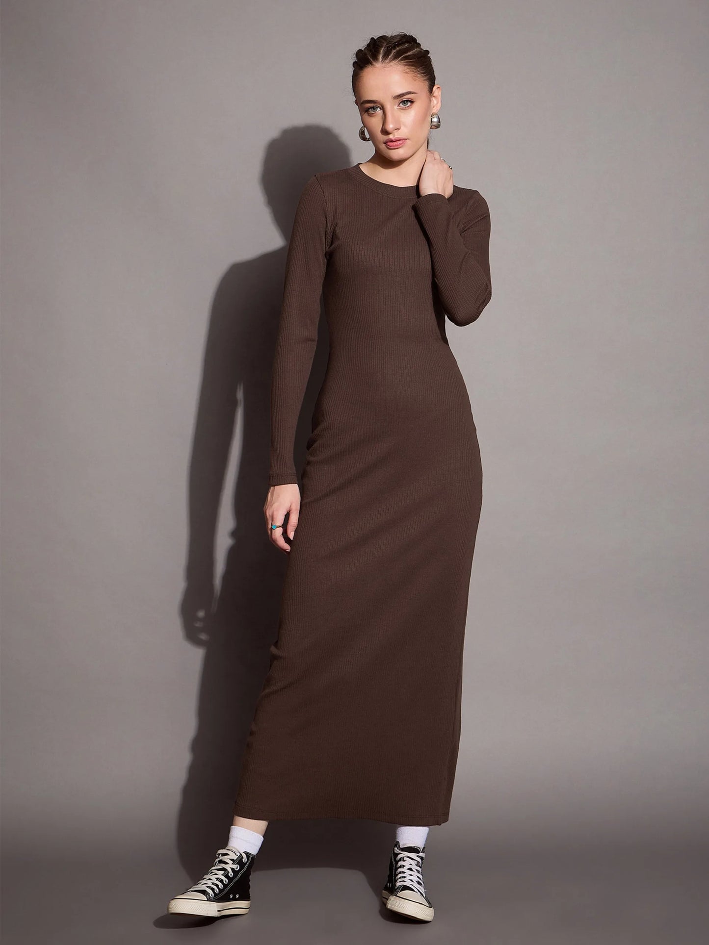 Women Ribbed Bodycon Maxi Dress