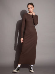 Women Ribbed Bodycon Maxi Dress