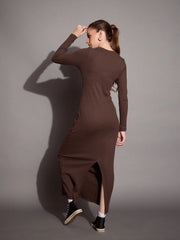 Women Ribbed Bodycon Maxi Dress