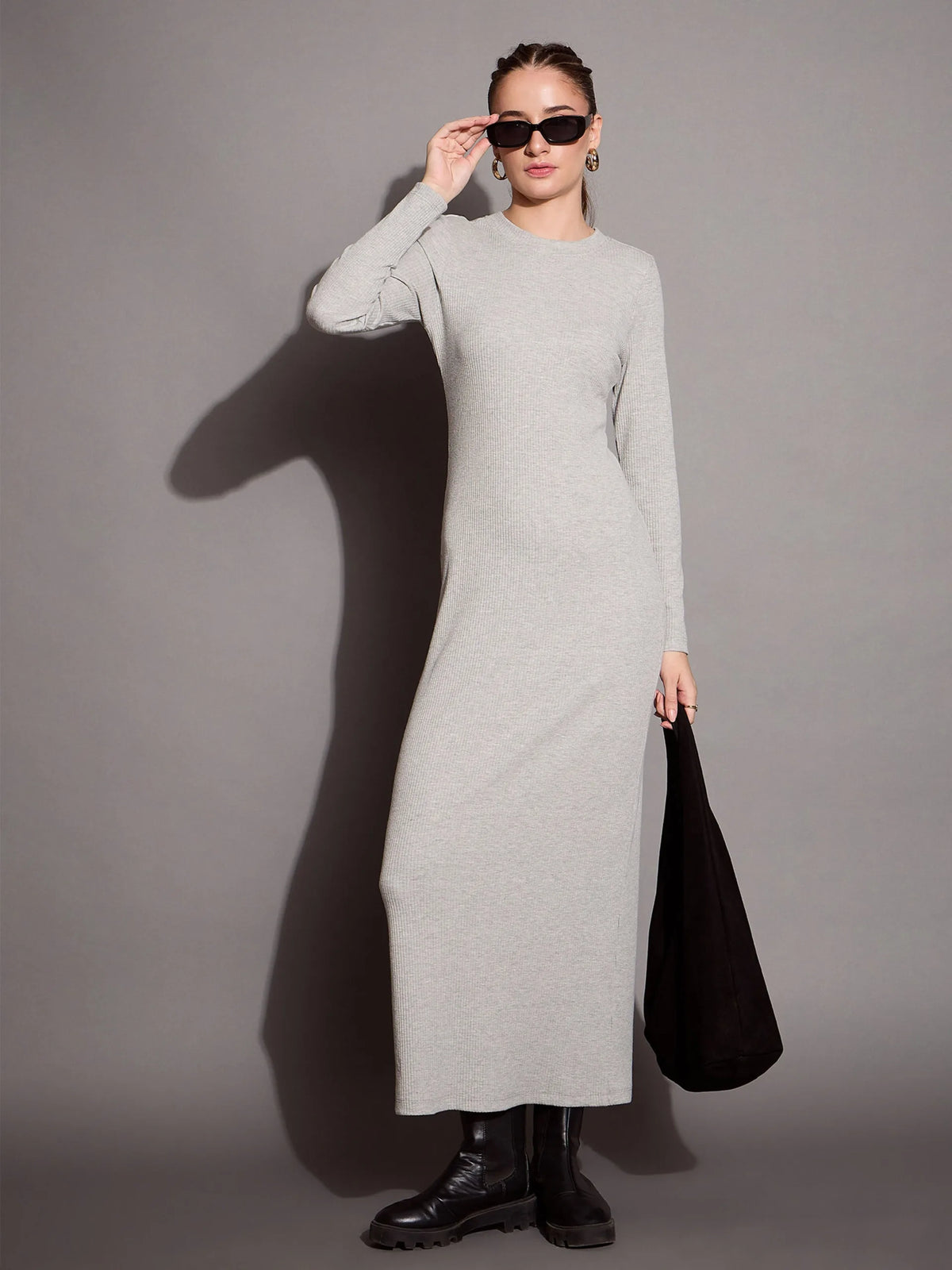 Women Ribbed Bodycon Maxi Dress
