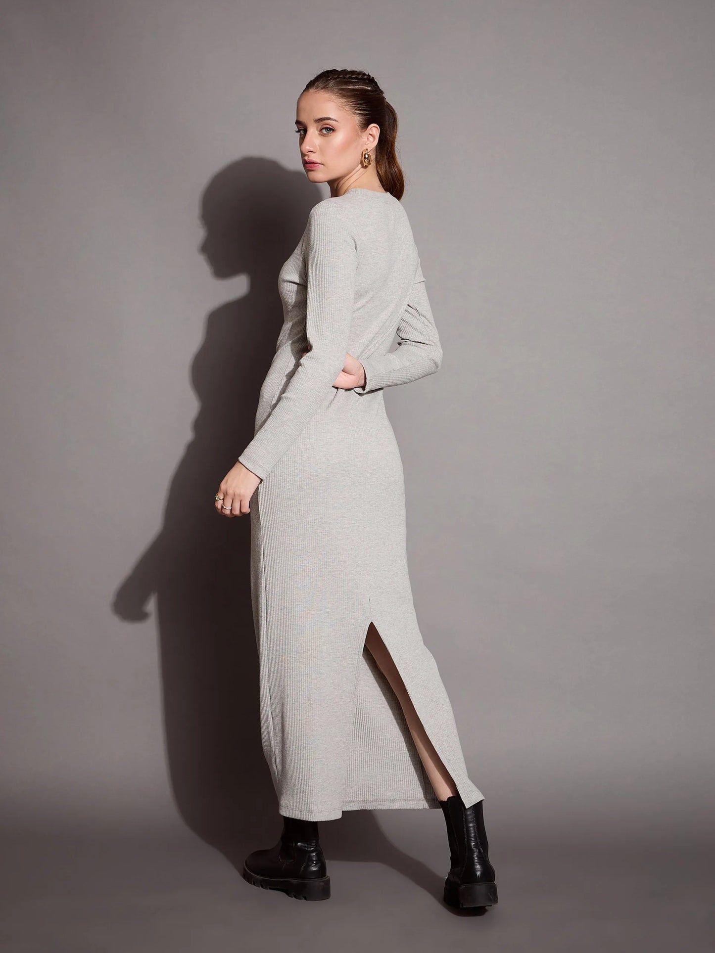 Women Ribbed Bodycon Maxi Dress