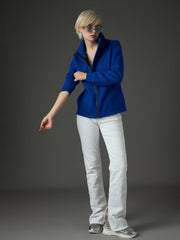 Royal Blue Fleece Front Zipper Jacket SASSAFRAS