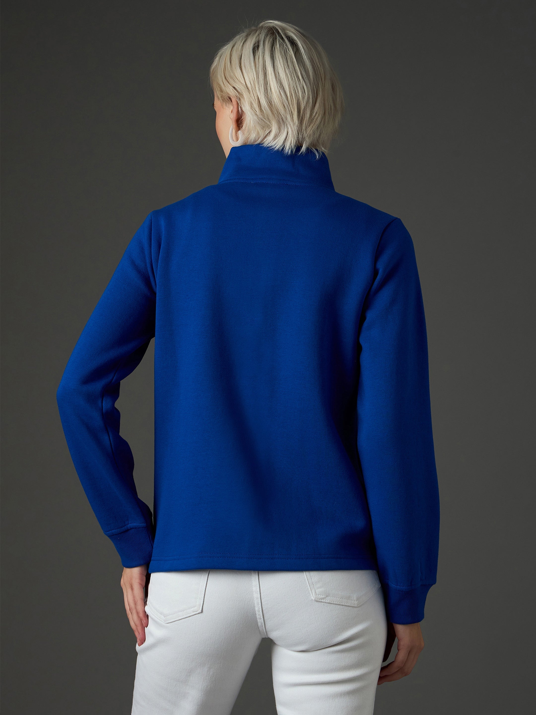 Royal Blue Fleece Front Zipper Jacket SASSAFRAS