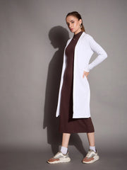 Women Black Rib Full Sleeves Shrug