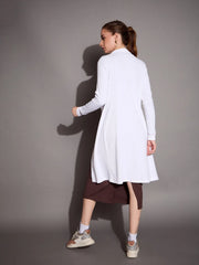 Women Black Rib Full Sleeves Shrug