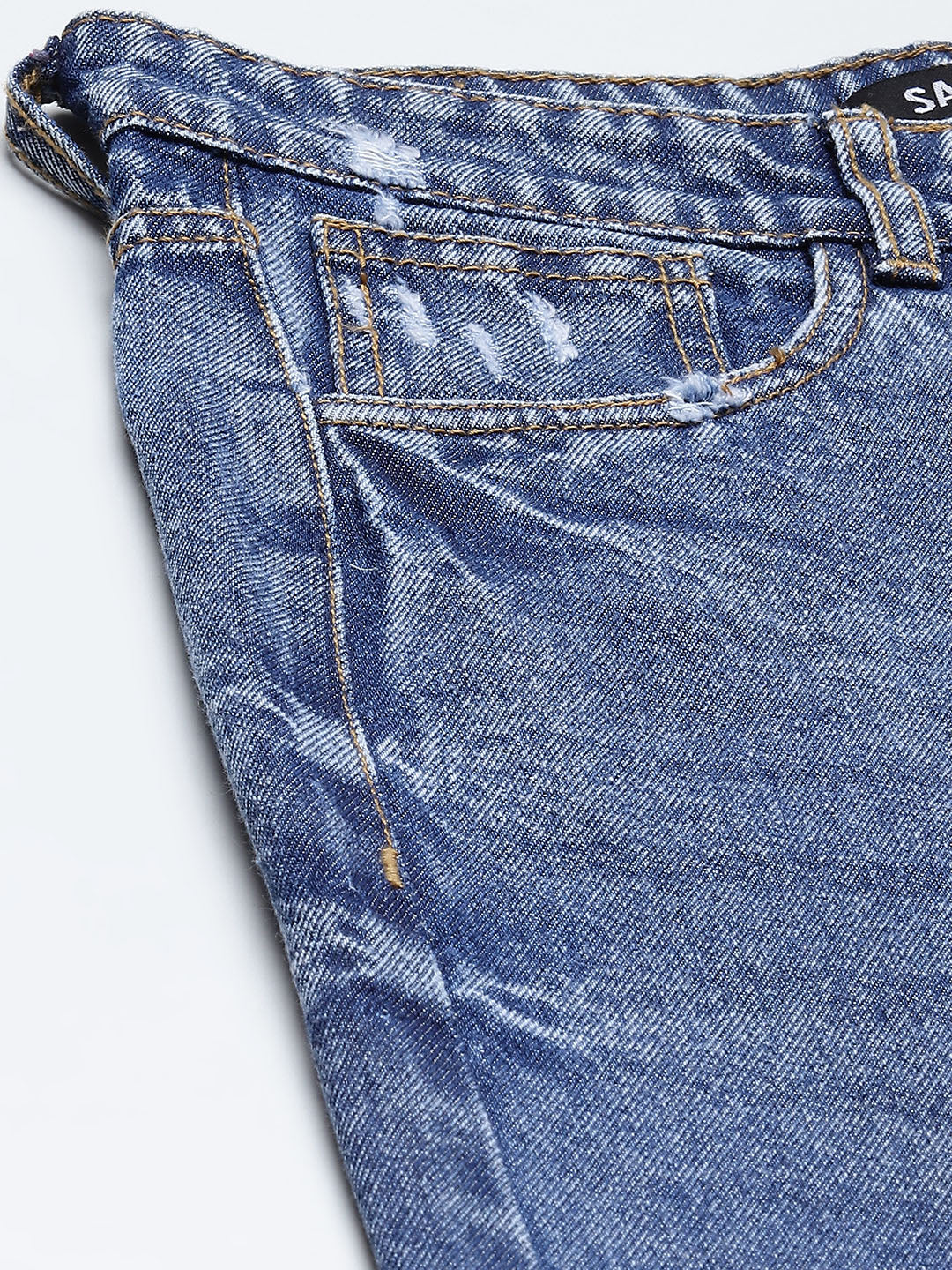 women ice blue wide leg distressed slit jeans sfjean0198