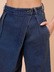 Blue Acid Wash Wrap Straight Jeans SASSAFRAS