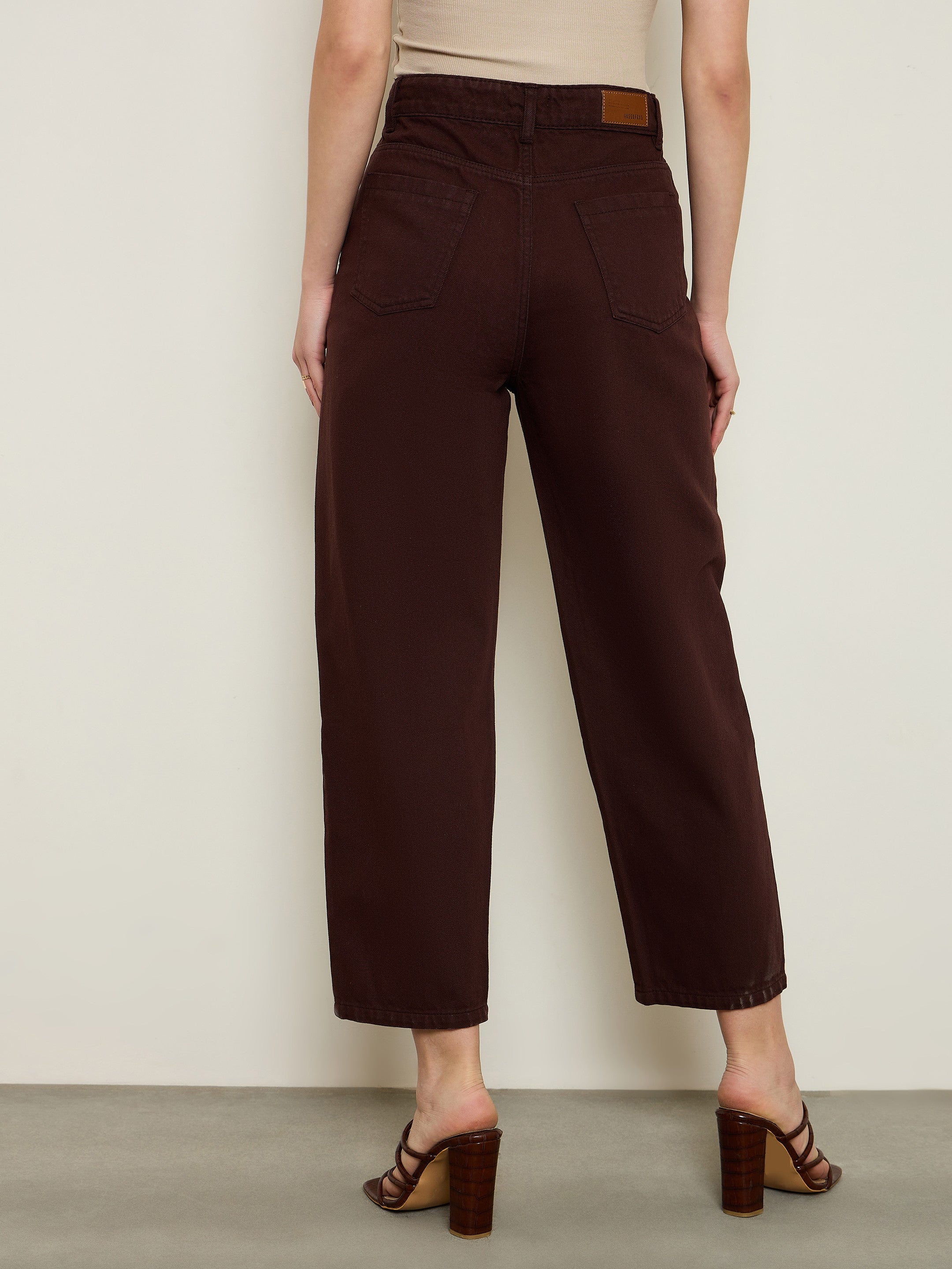 Women Brown Balloon Fit Jeans