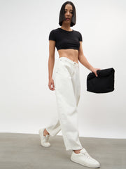 Women White Mid Rise Slouchy Fit Jeans