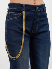 Women Navy Whisker Washed Boot Cut Jeans