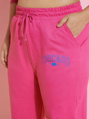 Women Pink CHICAGO Fleece Joggers