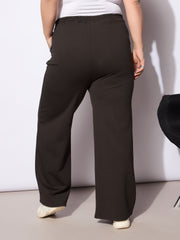 Women Dark Brown Roma Elasticated Straight Pants