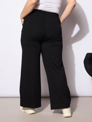 Women Black Roma Elasticated Straight Pants