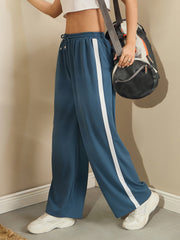 Women Airforce Blue Side Tape Drawstring Joggers
