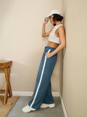 Women Airforce Blue Side Tape Drawstring Joggers