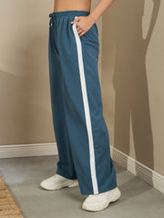 Women Airforce Blue Side Tape Drawstring Joggers