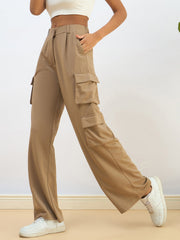 Women Beige Comfort Fit Cargo Pants