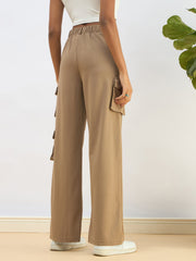 Women Beige Comfort Fit Cargo Pants