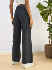 Women Blue Comfort Fit Korean Cargo Pants