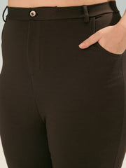 Women Dark Brown Flared Bell Bottom Pants