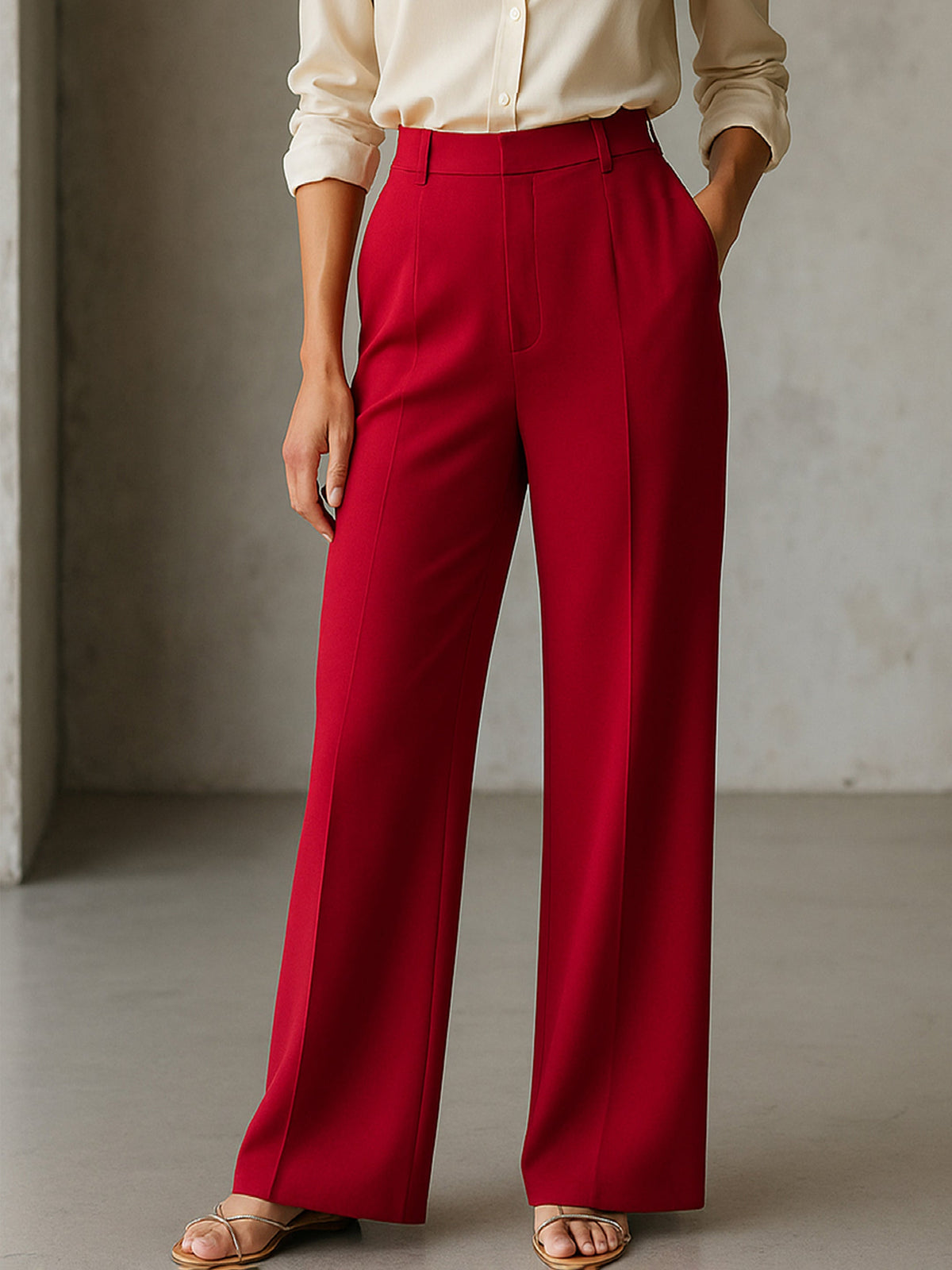 Women Maroon Cross Pocket Pants