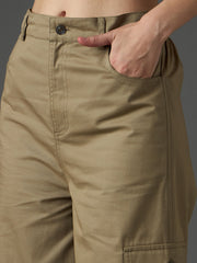 Pastel Olive Twill Pocket Loop Detail Cargo Pants SASSAFRAS
