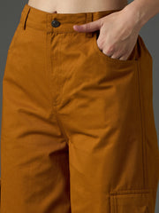 Tan Twill Pocket Loop Detail Cargo Pants SASSAFRAS