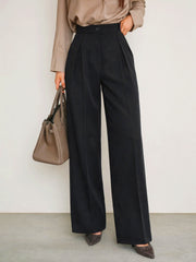 Black Inverted Pleat Relax Fit Korean Pants SASSAFRAS BASICS