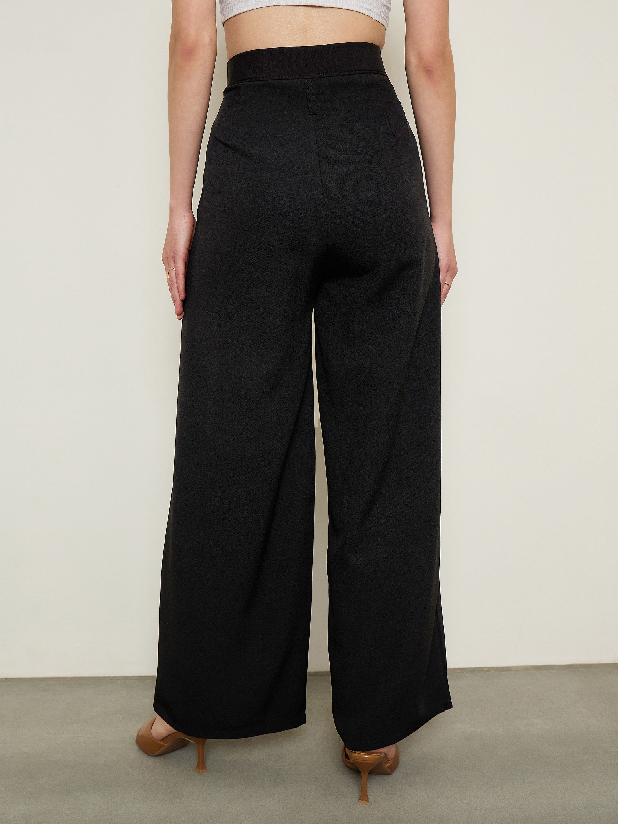 Black Inverted Pleat Relax Fit Korean Pants SASSAFRAS BASICS