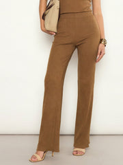 Tan Rib Elasticated Track Pants SASSAFRAS 