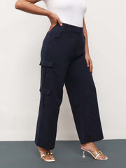 Women Navy Multi Pockets Cargo Pants