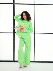 Women Satin Lounge Shirt With Pants