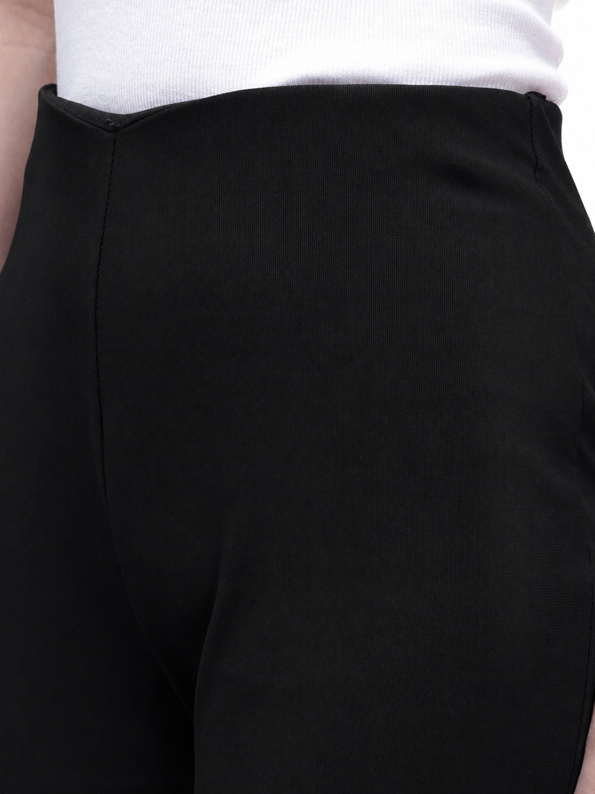 Black Button Down Full Sleeve Top with Track Pants-SASSAFRAS