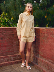 Women Ecru Schiffli Regular Shorts