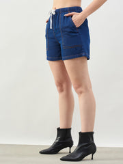 Blue Patch Pocket Drawstring Shorts SASSAFRAS BASICS