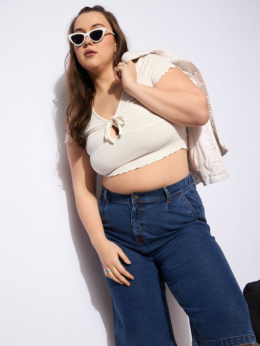 Women Navy Denim Bermuda Shorts