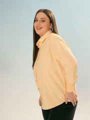 Women Yellow Stripes Poplin Regular Shirt