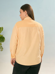 Women Yellow Stripes Poplin Regular Shirt
