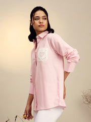 Women Pink Striped Regular Shirt