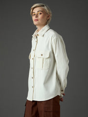 white corduroy oversized shirt sassafras