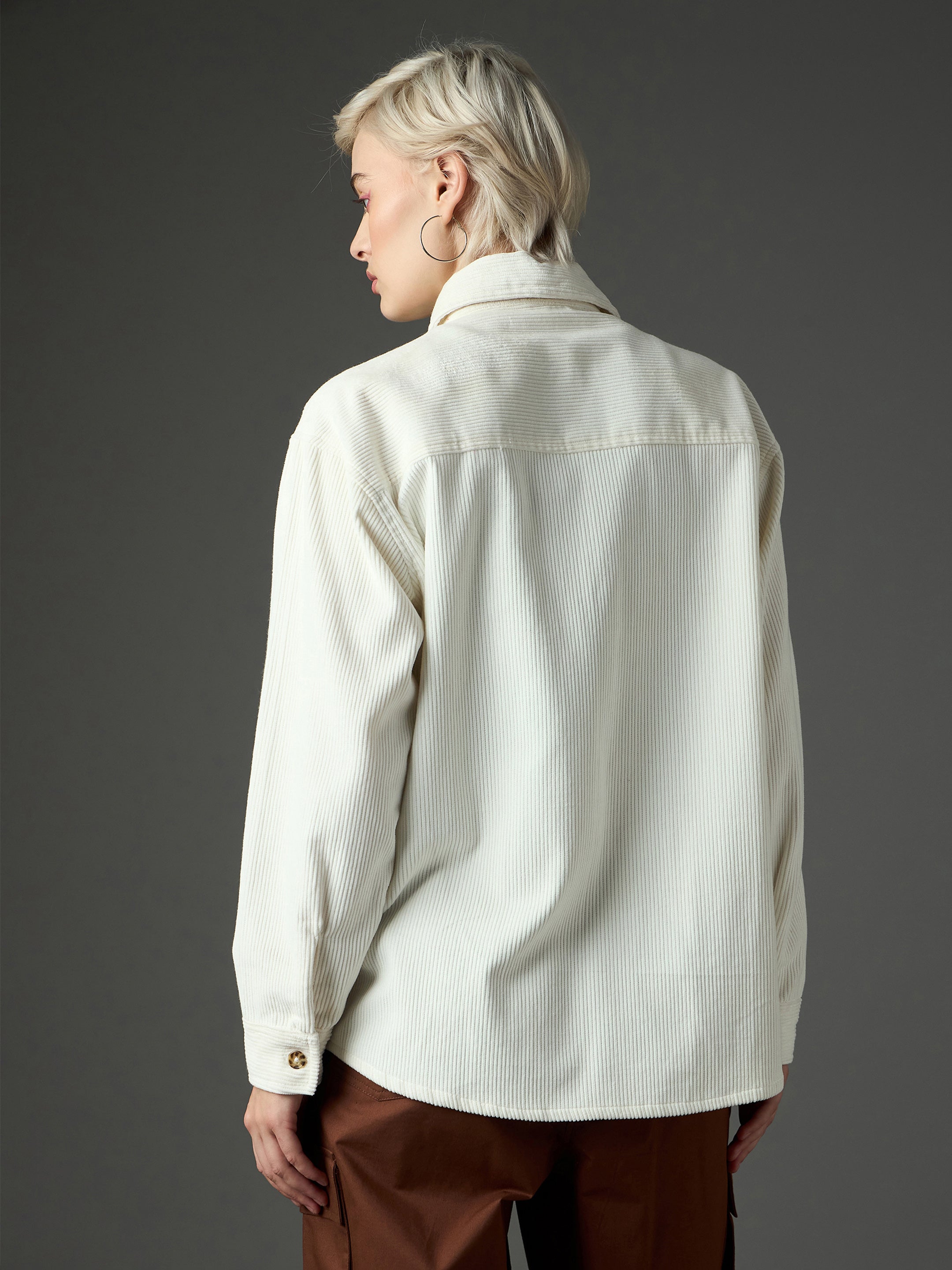 white corduroy oversized shirt sassafras