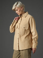 light beige corduroy oversized shirt sassafras