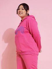 Women Pink CHICAGO Fleece Hoodie