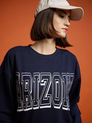 Women Navy Blue Terry ARIZONA Sweatshirt