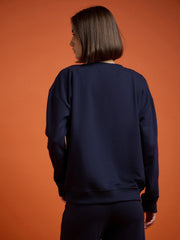 Women Navy Blue Terry ARIZONA Sweatshirt